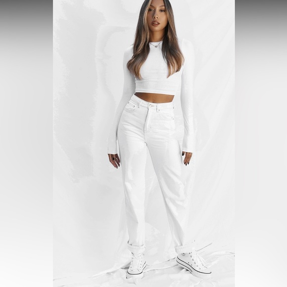 All Things Golden A.T.G. THE HIGH RISE STRAIGHT LEG - CRISP WHITE - Picture 6 of 11